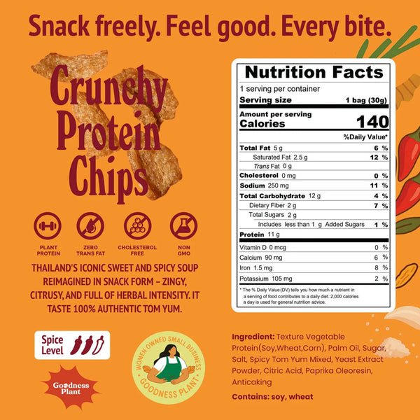 Bankok Bites - Protein Chips - Tom Yum, 1.05oz