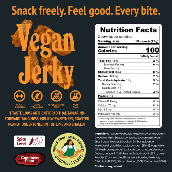 Bankok Bites - Vegan Jerky - Pad Thai, 2oz