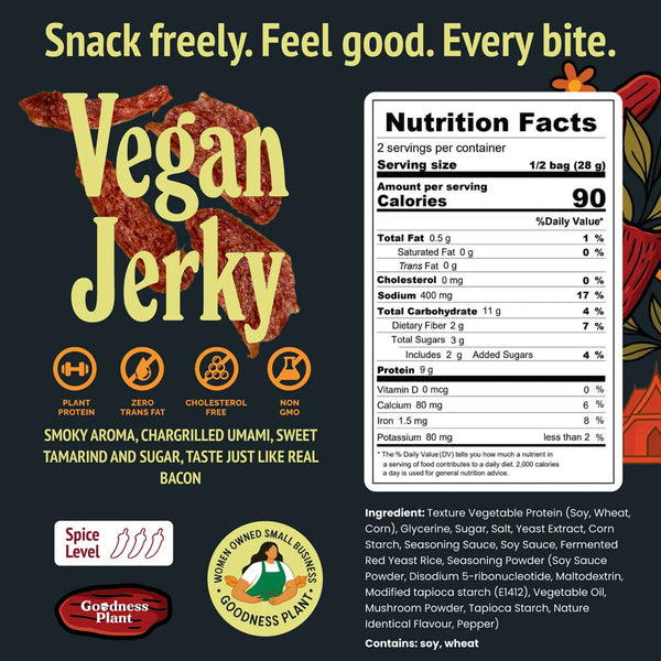 Bankok Bites - Vegan Jerky - Thai BBQ, 2oz