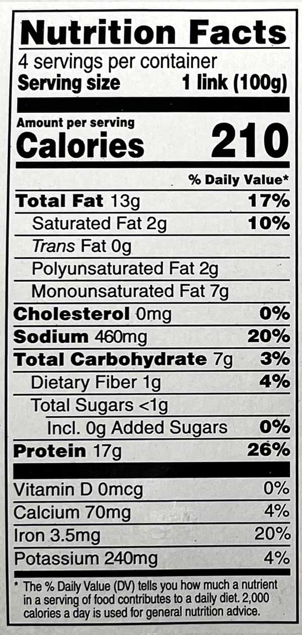 Beyond Meat - Plant-Based Sausage Links, Brat Original, 14oz