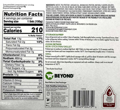 Beyond Meat - Plant-Based Sausage Links, Hot Italian, 14oz