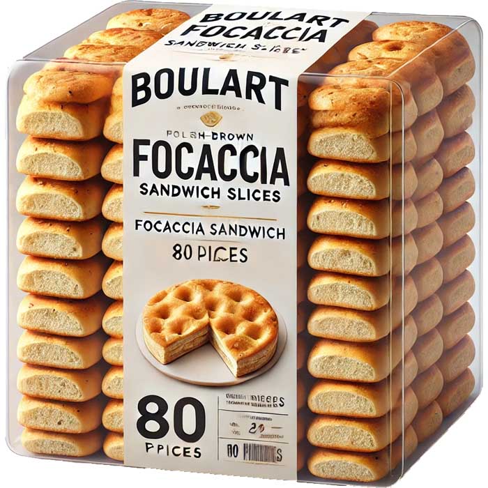 Boulart - Focaccia Sandwich Slices, 80 PC - Pack of 1