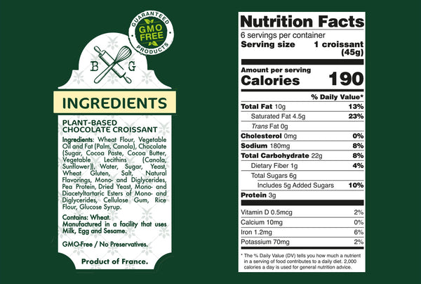 Brioche Gourmet - Plant-Based Croissants, Chocolate, 9.52oz