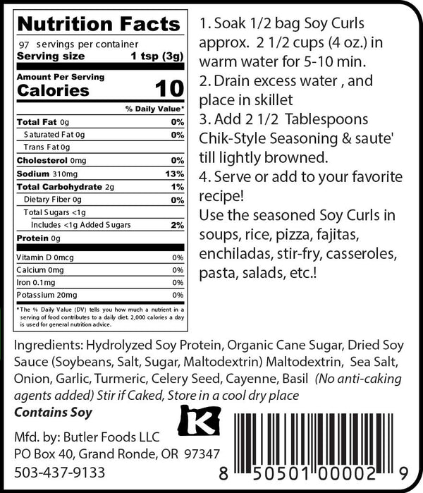 Butler - Chik-Style Seasoning, 10.75oz