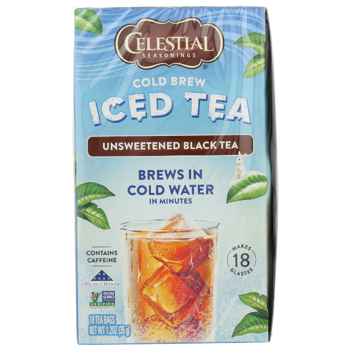 Celestial Seasonings - Cold Brew Tea Unsweetened, 18 Bags (Pack Of 6)