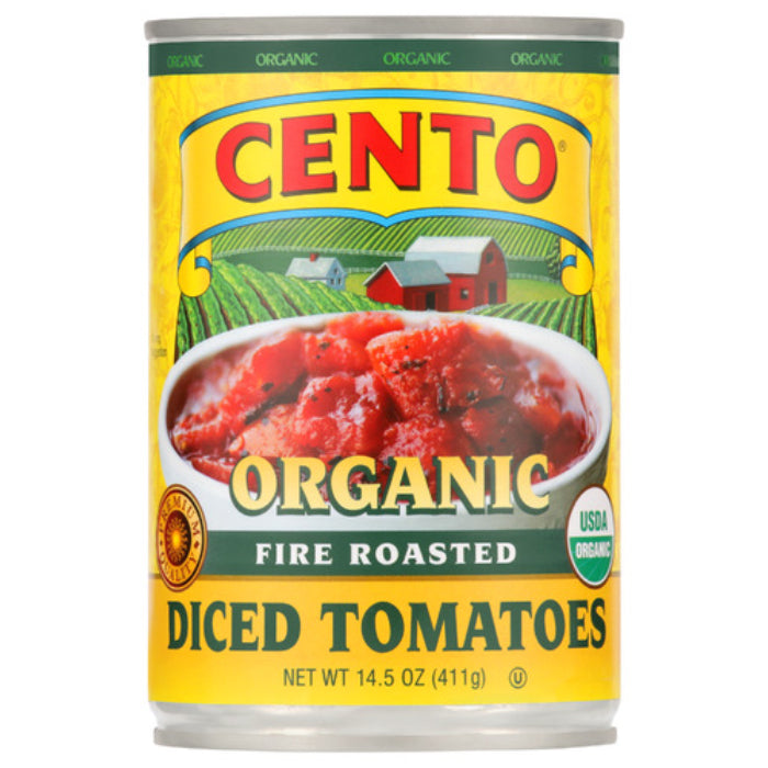 Cento - Organic Diced Fire Roasted Tomatoes, 15 Oz (Pack Of 12)