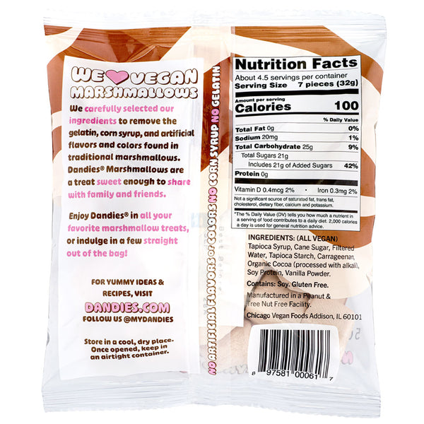 Dandies  - Vegan Marshmallows - Chocolate Minis, 5oz