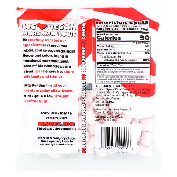 Dandies  - Vegan Marshmallows - Peppermint Minis, 5oz