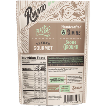 Rawmio - Chocolate Hearts - Mint Dark Chocolate, 2oz