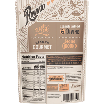 Rawmio - Chocolate Hearts - 100% Dark Chocolate, 2oz