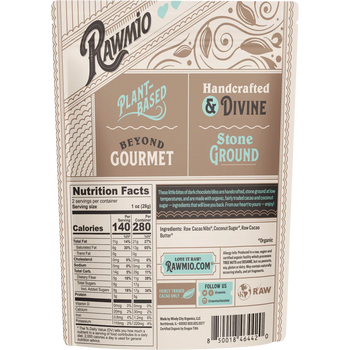 Rawmio - Chocolate Hearts - 70% Dark Chocolate, 2oz