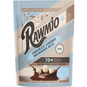 Rawmio - Chocolate Covered Macadamia Nuts - Dark Chocolate, 2oz