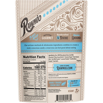 Rawmio - Chocolate Covered Macadamia Nuts - Oat Milk Chocolate, 2oz