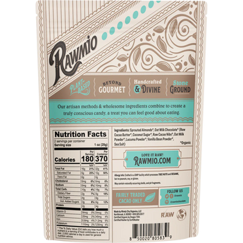 Rawmio - Chocolate Covered Sprouted Almonds - Oat Milk Chocolate, 2oz