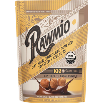 Rawmio - Chocolate Covered Toasted Hazelnuts - Oat Milk Chocolate, 2oz