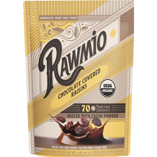 Rawmio - Chocolate Covered Raisins - Dark Chocolate, 2oz