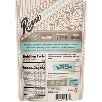 Rawmio - Chocolate Covered Sprouted Almonds - Dark Chocolate, 2oz