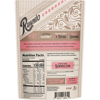 Rawmio - Chocolate Covered Sweet Cherries - Dark Chocolate, 2oz