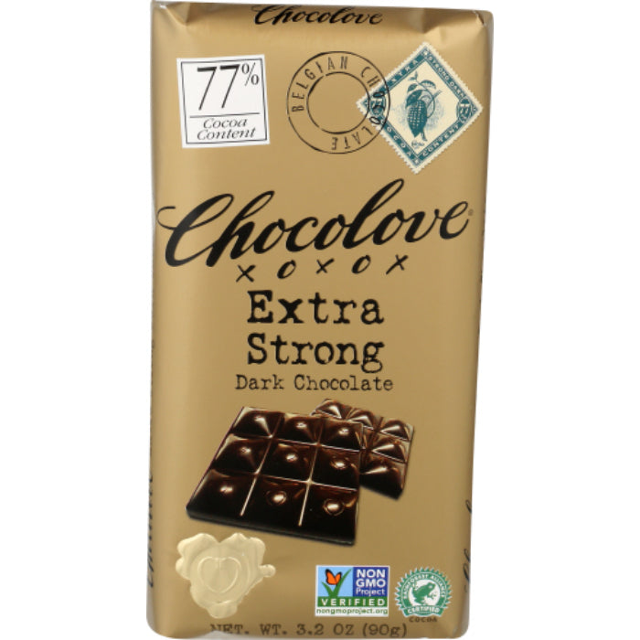 Chocolove - Extra Strong Dark Chocolate, 3.2 Oz (Pack Of 12)