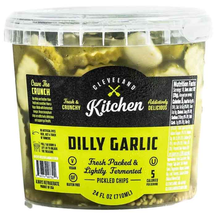 Cleveland Kitchen - Pickle Chips Dilly Garlic, 24 Floz (Pack Of 12)