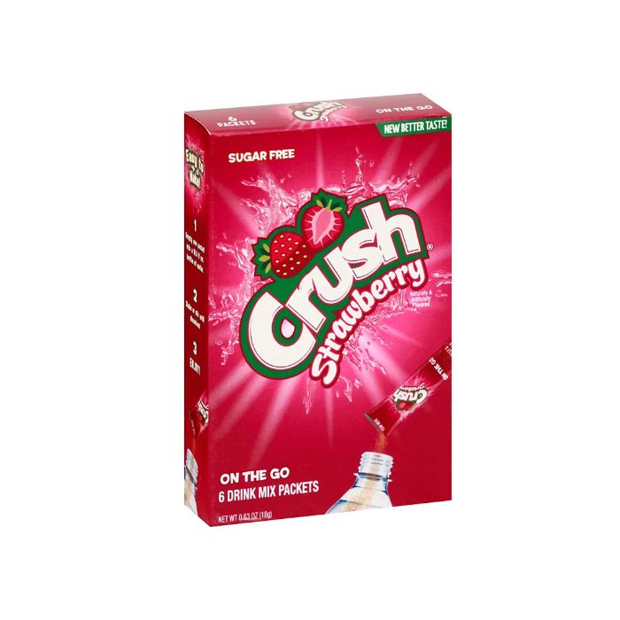 Crush - Strawberry Powder Mix 6 Packet, 0.63 Oz (Pack Of 12)