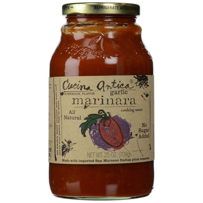 Cucina Antica - Pasta Sauce Garlic Marinara, 25 Oz (Pack of 6)