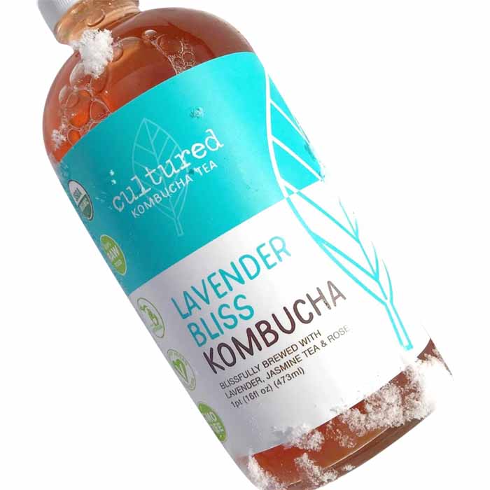 Cultured Kombucha Co - Lavender Kombucha Tea, 16Floz (Pack of 6)