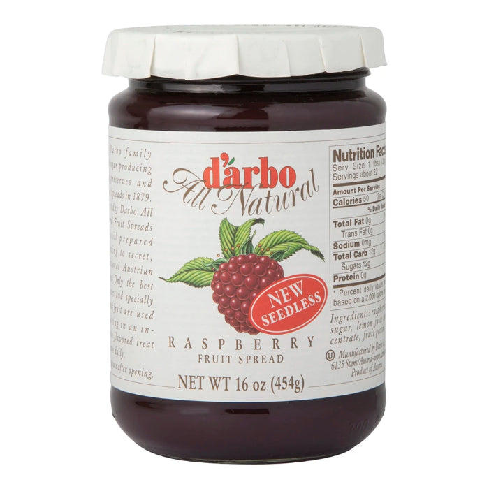 Darbo - Fruit Spread Raspberry Seedless, 16 Oz (Pack of 6)