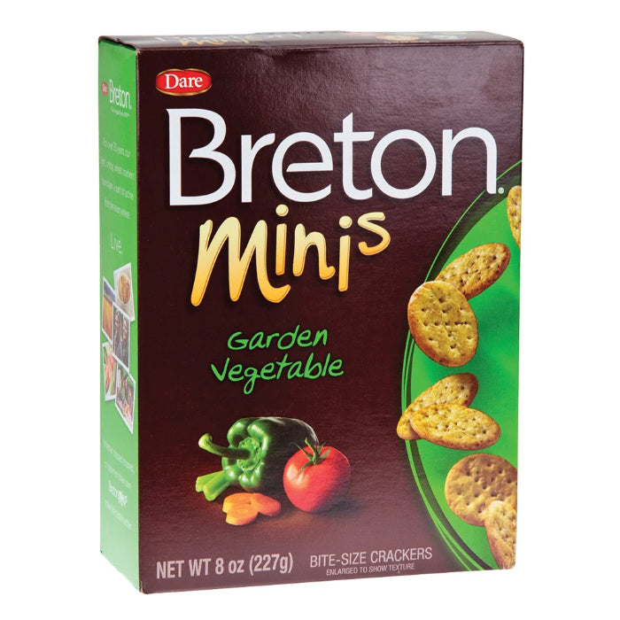 Dare - Breton Crackers Mini Garden Vegetable, 8 Oz (Pack Of 12)