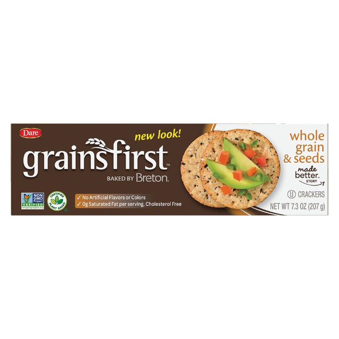 Dare - Breton Crackers Grains first Whole Grain & Seeds, 7.3 Oz (Pack Of 12)