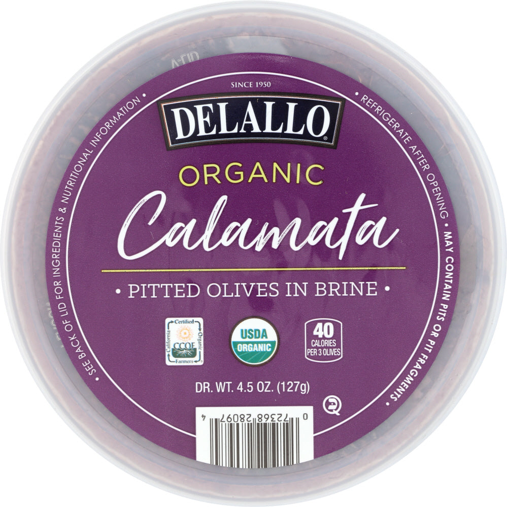 Delallo - Olive Calamata In Brine, 4.5 Oz (Pack of 6)