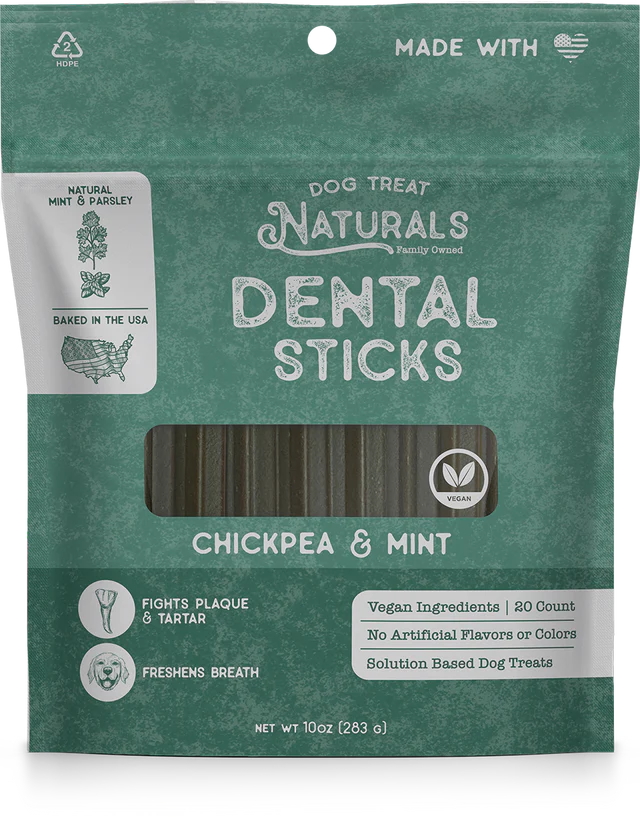 Dog Treat Naturals - Dental Sticks - Chickpea & Mint, 10oz