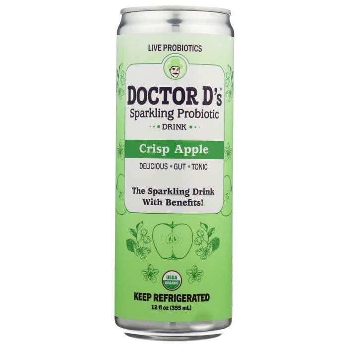 Doctor D'S - Sparkling Probiotic Water Apple Crisp, 12 Floz  (Pack of 6)