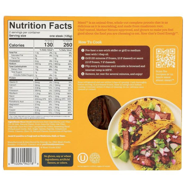 Eat Meati - Carne Asada Steaks, 8.8oz - back