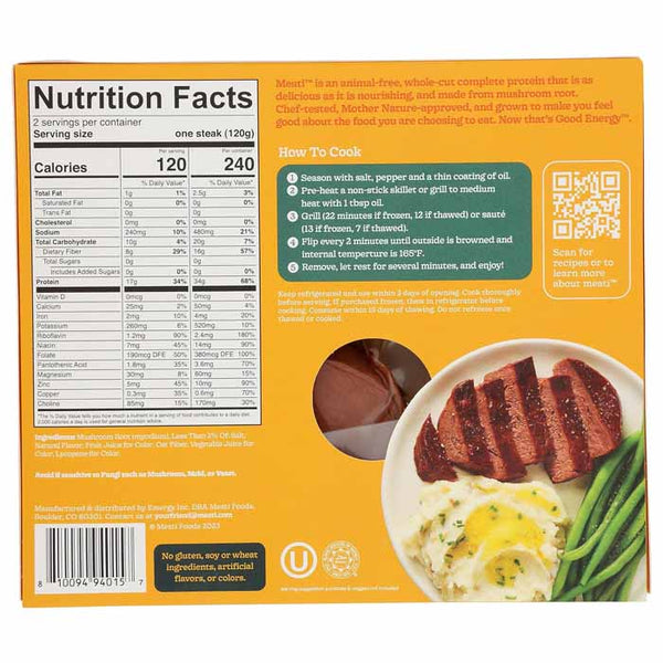 Eat Meati - Classic Steaks, 8.5oz - back
