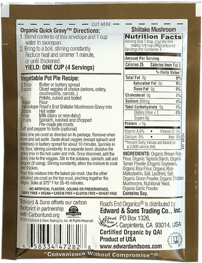 Road's End Organics - Gluten-Free Gravy, 1oz | Multiple Flavors