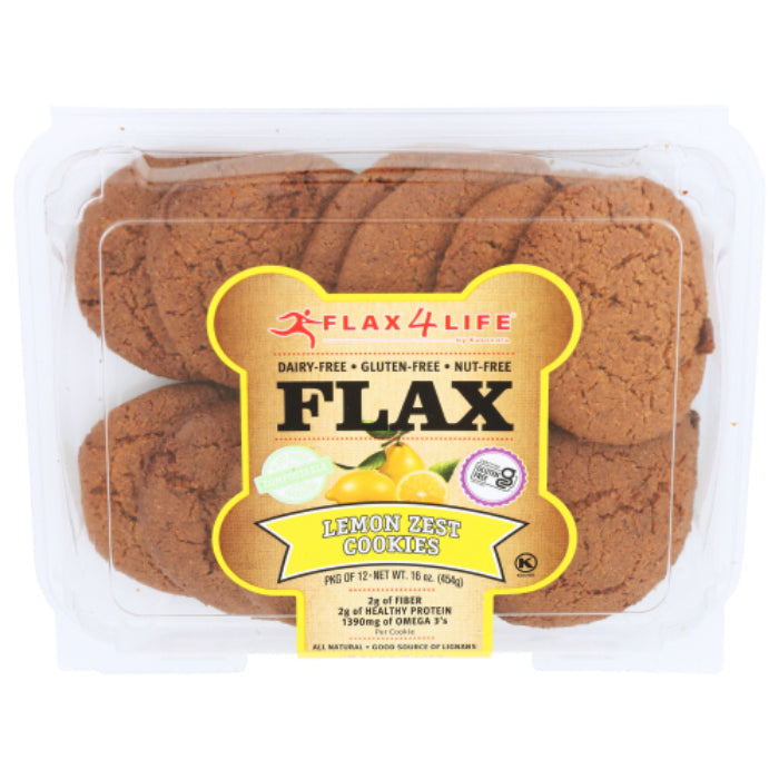 Flax4Life - Cookies Lemon Zest 16 Oz - Pack Of 6