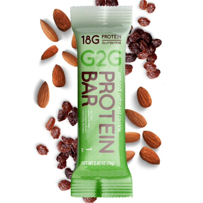 G2G Protein Bar - Almond Oatmeal Cookie 2.47 Oz - Pack Of 8