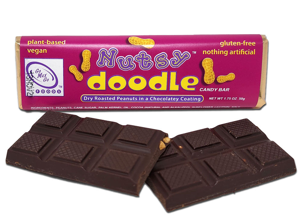 Go Max Go - Nutsy Doodle - Dry Roasted Peanut Chocolate Bar, 1.75oz