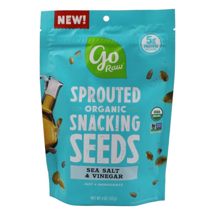 Go Raw - Seeds Snacking Salt & Vinegar 4 Oz - Pack Of 10