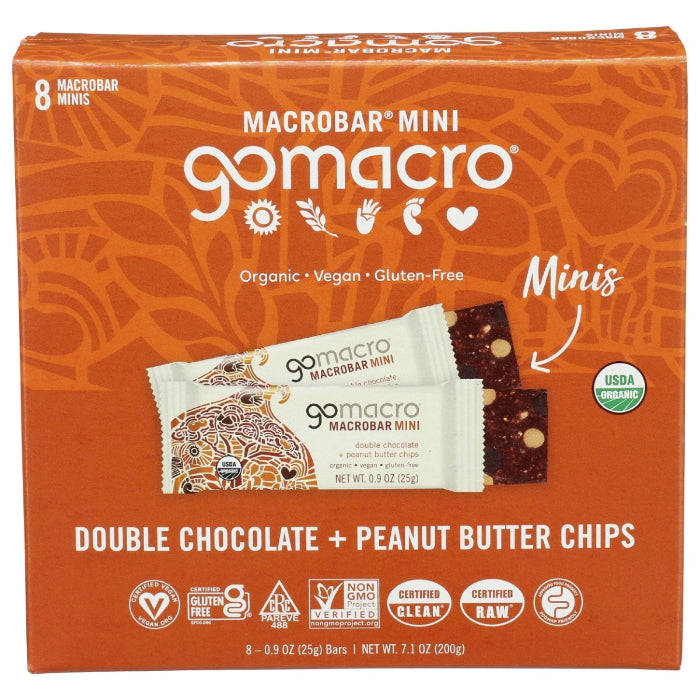 Gomacro - Bar Double Chocolate Peanut Butter Mini 8Pk 7.1 Oz - Pack Of 7