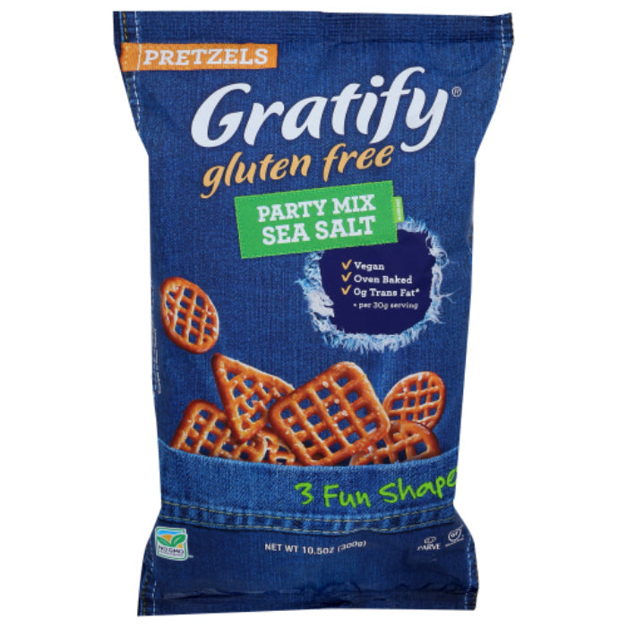 GRATIFY - PRETZEL MIX PARTY SEASALT 10.5 OZ - Pack of 6