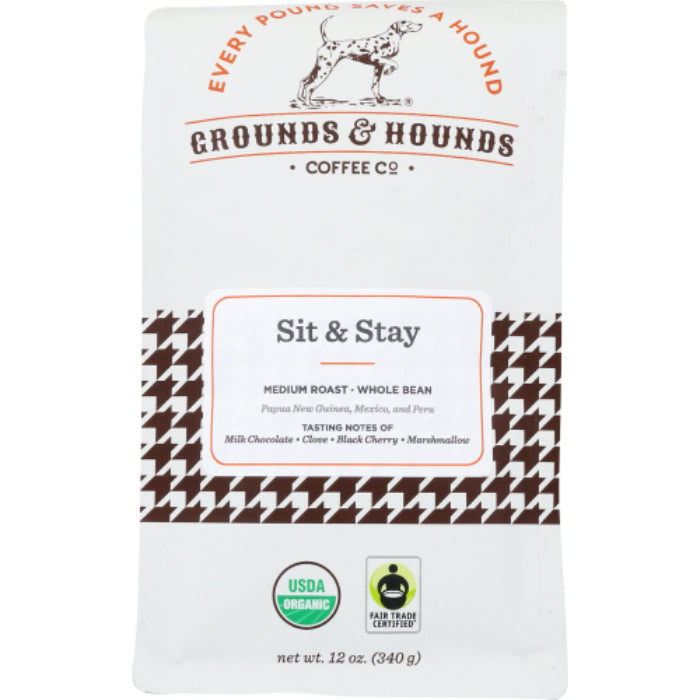 GROUNDS & HOUNDS - COFFEE COFFEE SIT STAY WB 12 OZ - Pack of 8