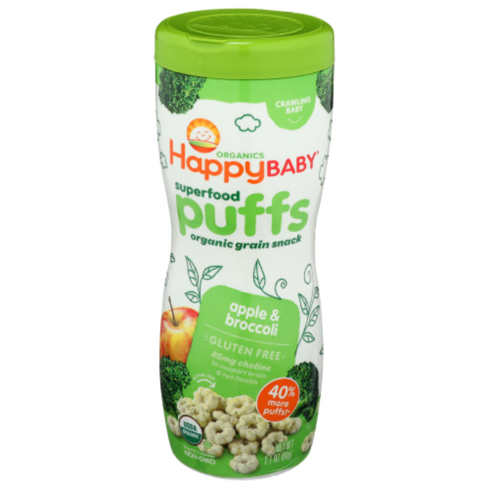 Happy Baby - Puff Apple & Broccoli Org 2.1 Oz - Pack Of 1