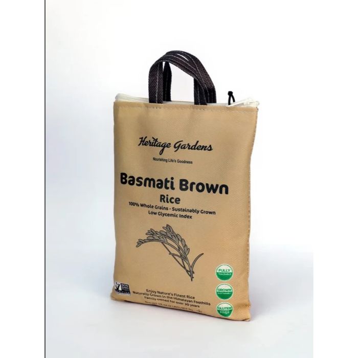 Heritage Gardens - Rice Brown Basmati 2 Lb - Pack Of 5