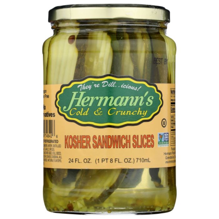 HERMANNS - PICKLE KOSHER SNDWCH SLICES 24 OZ - Pack of 12