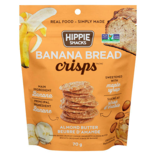 Hippie Snacks - Crisps Banana Bread Almond Butter 2.5 Oz - Pack Of 8