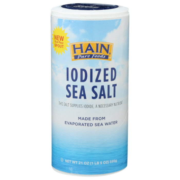 HAIN SALT IODIZED 21 OZ - Pack of 8