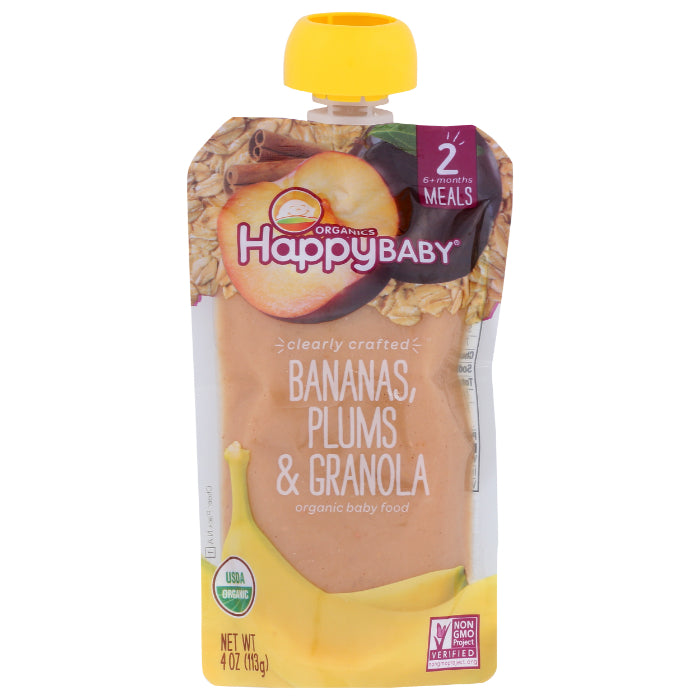 Happy Baby - Granola Banana & Plums 4 Oz - Pack Of 16