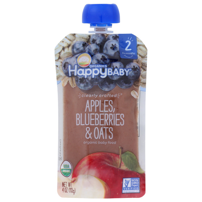 Happy Baby - S2 Apple Blueberry Oats Org 4 Oz - Pack Of 16